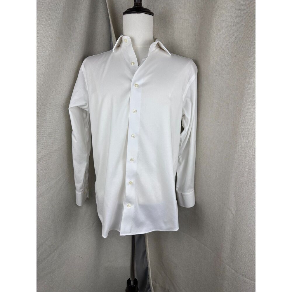 Lorenzo Uomo "The Perfect White Shirt" Trim Fit 16.5 32/33 Stretch Dress Shirt